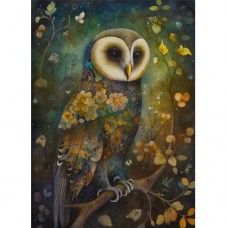 DUTCH LADY DESIGNS GREETING CARD Holy Forest Owl